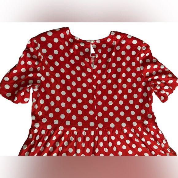 Women’s dress red with white polka dots short sleeves size S/M - Picture 4 of 6